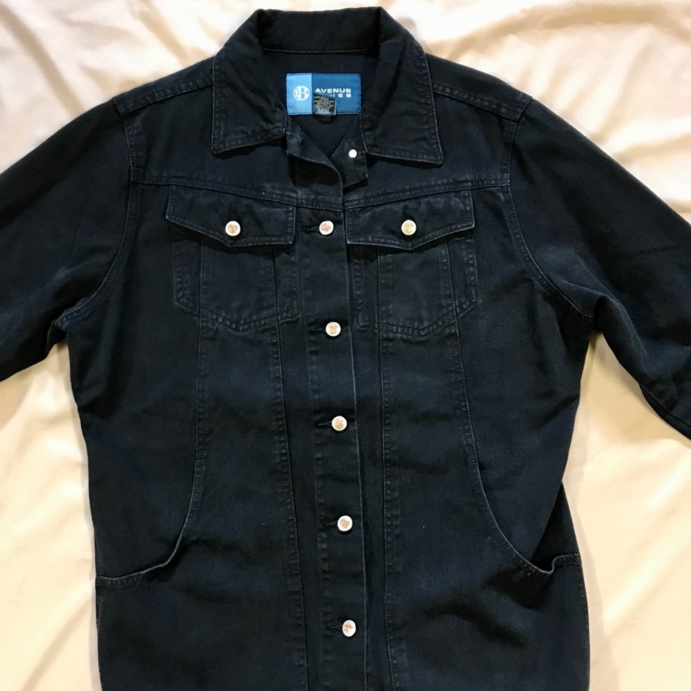 Men’s Black Denim Button Coat